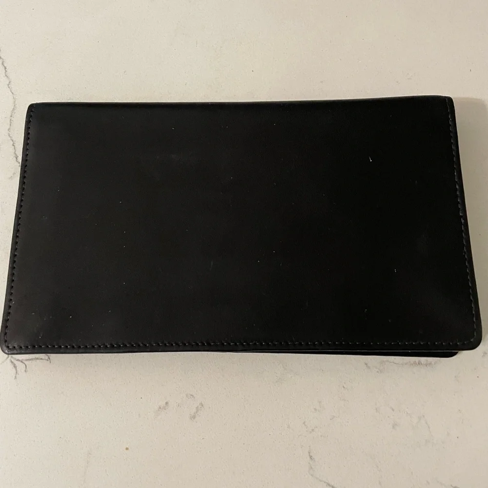 Levenger Men’s Genuine Leather Black Card money change travel wallet 6.5” x 4”